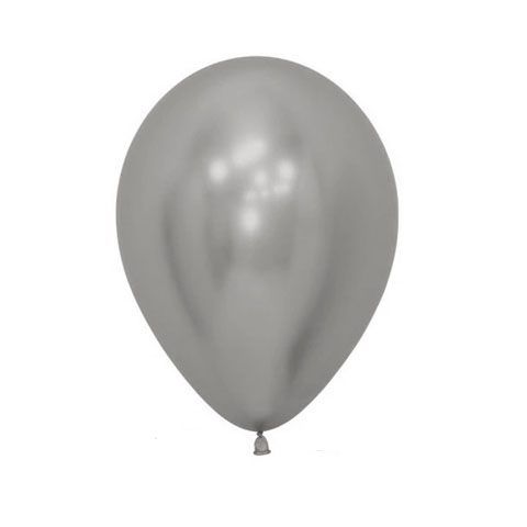 Get Set Solid Colour Balloons 0019 Round Reflex Silver
