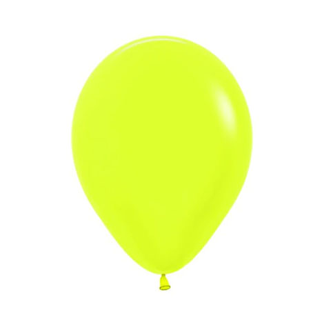 Get Set Solid Colour Balloons 0052 Latex Neon Yellow