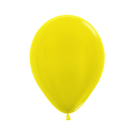 Get Set Solid Colour Balloons 0054 Latex Metallic Yellow