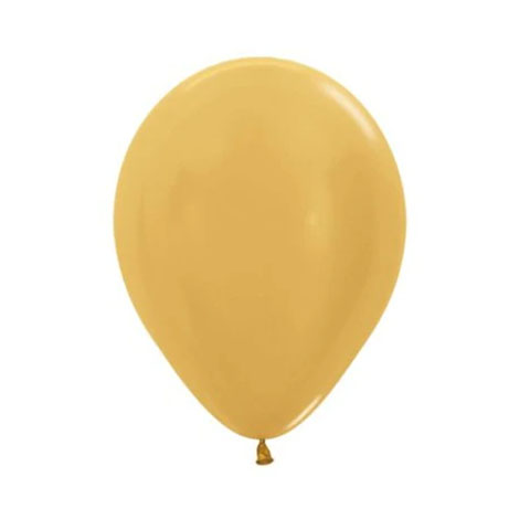 Get Set Solid Colour Balloons 0059 Latex Metallic Gold