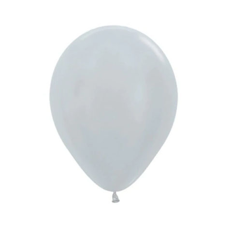 Get Set Solid Colour Balloons 0060 Latex Pearl Silver