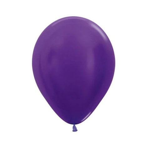 Get Set Solid Colour Balloons 0062 Latex Metallic Purple