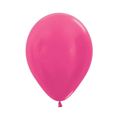 Get Set Solid Colour Balloons 0065 Latex Metallic Fushsia