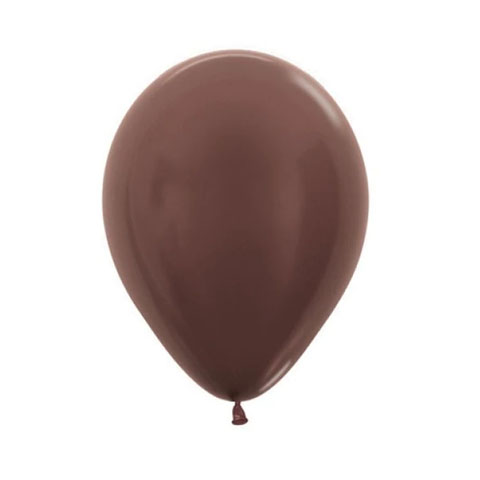 Get Set Solid Colour Balloons 0081 Latex Metallic Chocolate