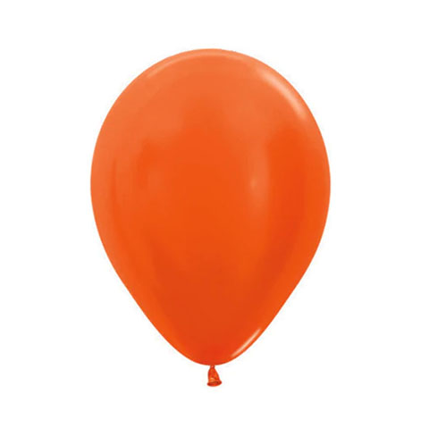 Get Set Solid Colour Balloons 0091 Latex Metallic Orange