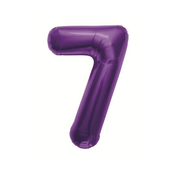Get Set Foil Number Balloons 0021 7 Purple