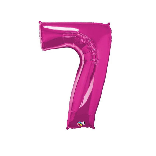 Get Set Foil Number Balloons 0023 7 Dark Pink
