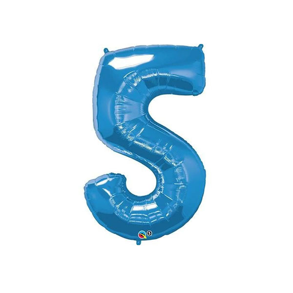 Get Set Foil Number Balloons 0041 5 Blue