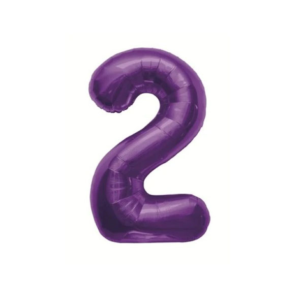 Get Set Foil Number Balloons 0066 2 Purple
