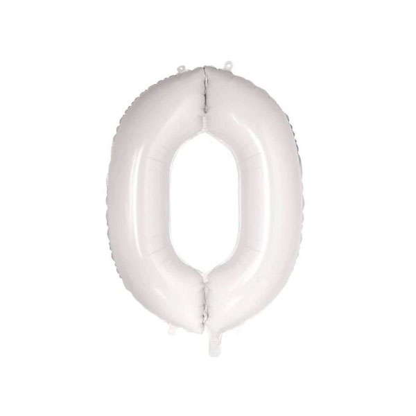 Get Set Foil Number Balloons 0078 0 White