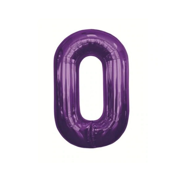 Get Set Foil Number Balloons 0082 0 Purple