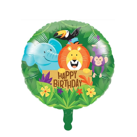 Get Set Foil Specialty Balloons 0001 Birthday Animals 2 Round