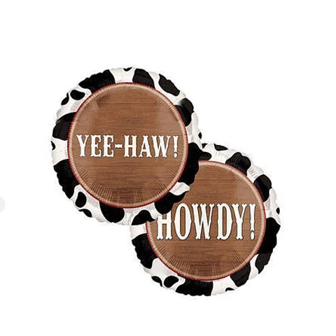 Get Set Foil Specialty Balloons 0004 Yeehaw Howdy Round