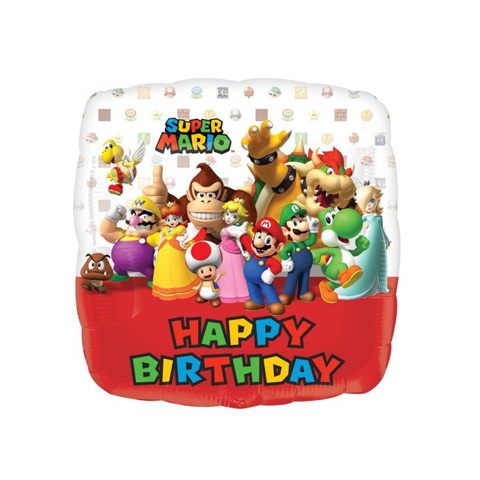 Get Set Foil Specialty Balloons 0023 Nintendo Birthday Square