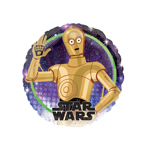 Get Set Foil Specialty Balloons 0028 Star Wars C3po Round