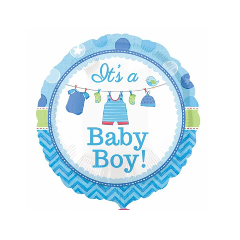 Get Set Foil Specialty Balloons 0083 Its A Baby Boy Round