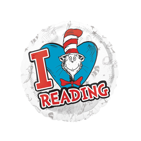 Get Set Foil Specialty Balloons 0088 Cat In The Hat Reading Round