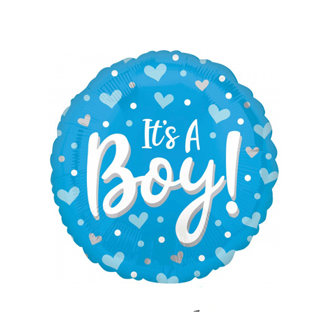 Get Set Foil Specialty Balloons 0092 Its A Boy Blue Round