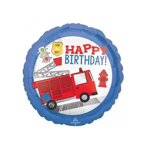 Get Set Foil Specialty Balloons 0115 Firefighters Bday Round
