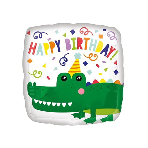 Get Set Foil Specialty Balloons 0130 Bday Croc Square