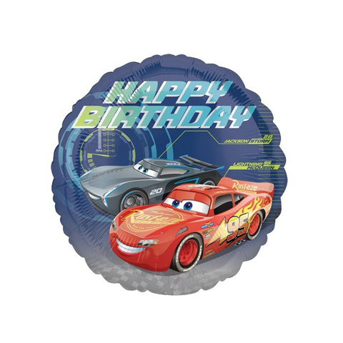 Get Set Foil Specialty Balloons 0137 Cars Bday Round