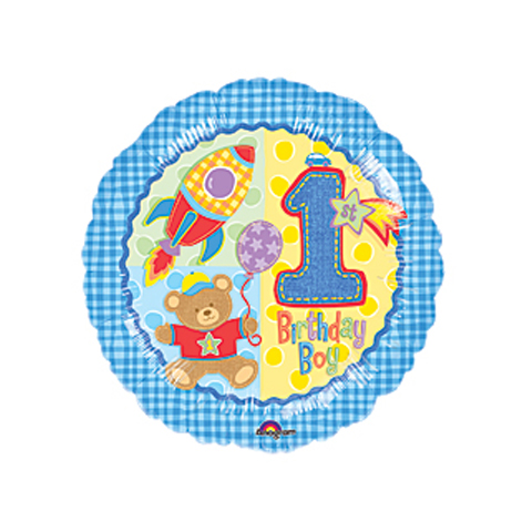 Get Set Foil Specialty Balloons 0160 1 Baby Boy Round