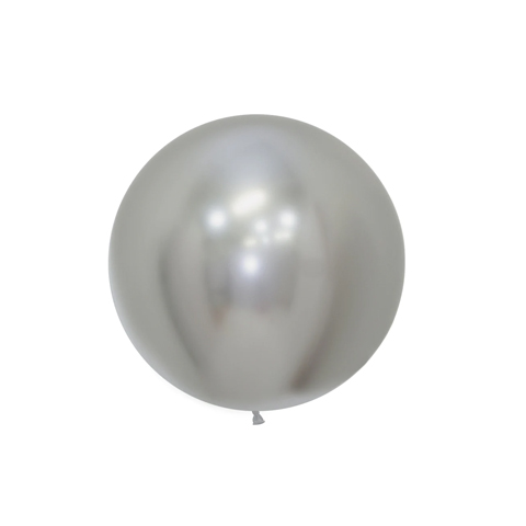Get Set Solid Colour Balloons Round Reflex Silver